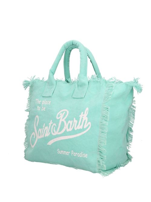 Borsa Colette verde acqua in canvas con frange MC2 SAINT BARTH | COL0001/00711L